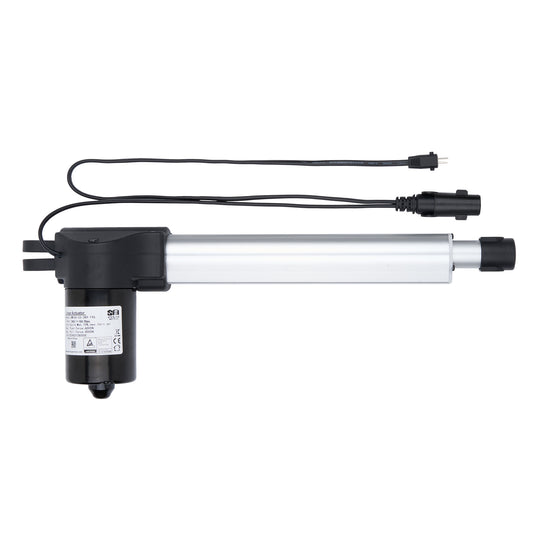 Linear actuator with cables on a white background