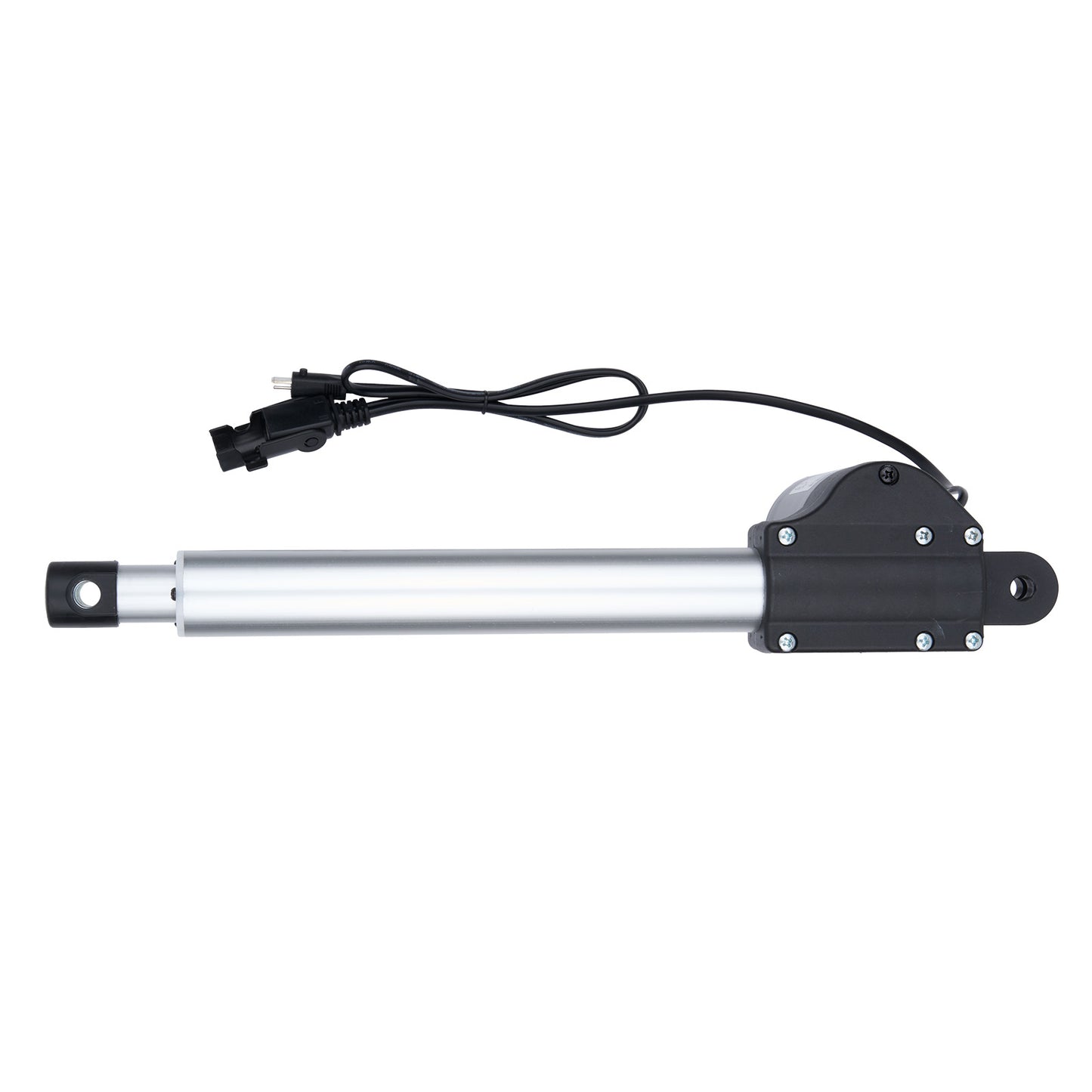 Linear actuator with power cord on a white background