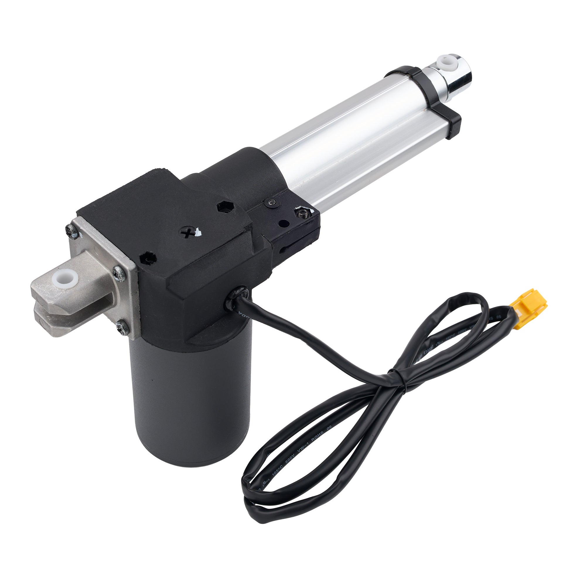 Electric linear actuator with cable on a white background
