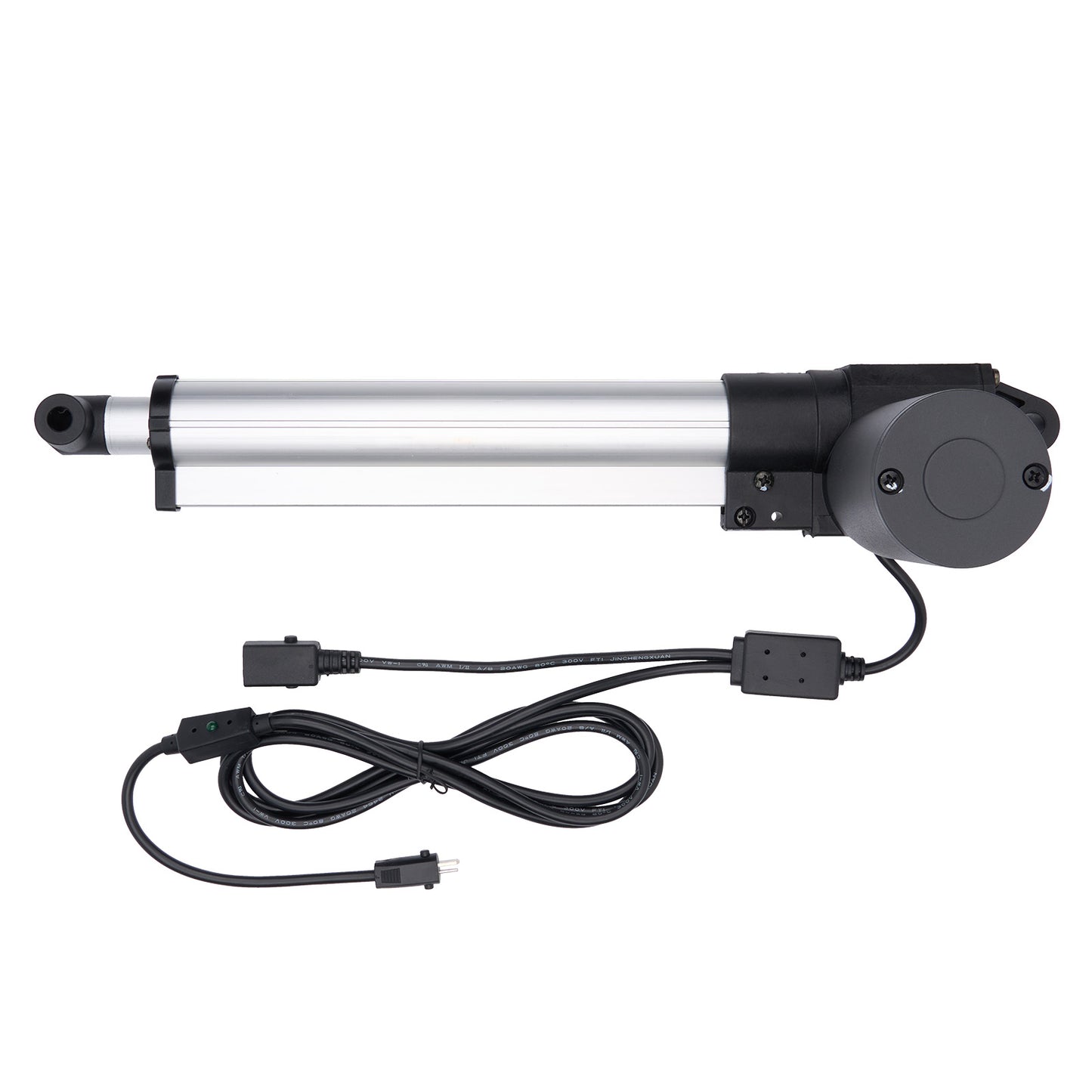 Linear actuator with cable on a white background