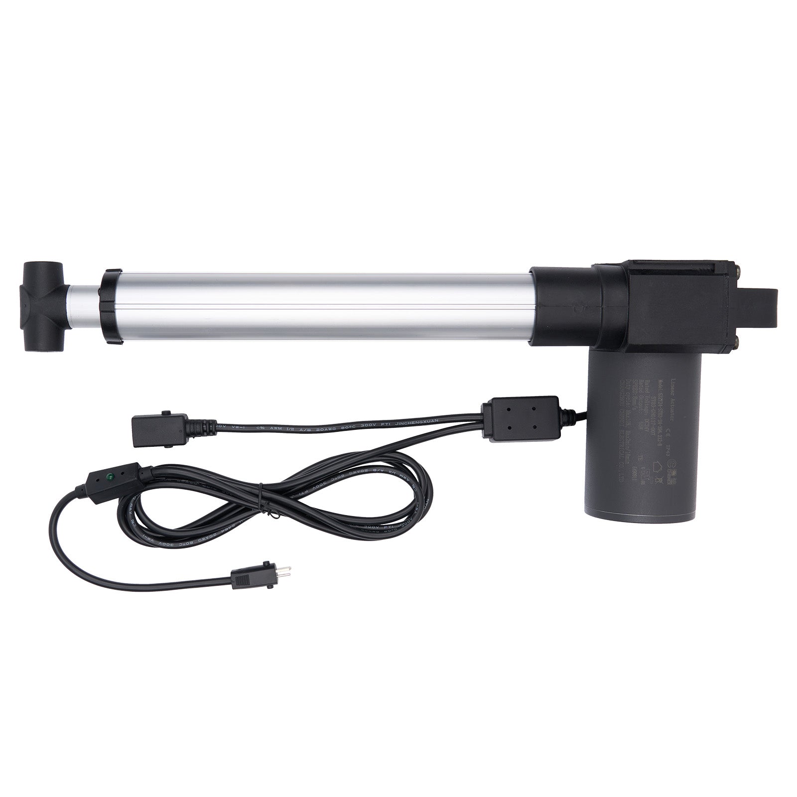 Pump with a black and silver design on a white background