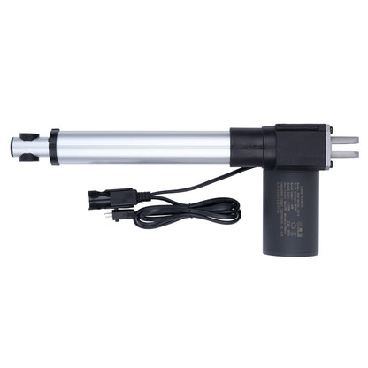 Linear actuator with power cable on a white background
