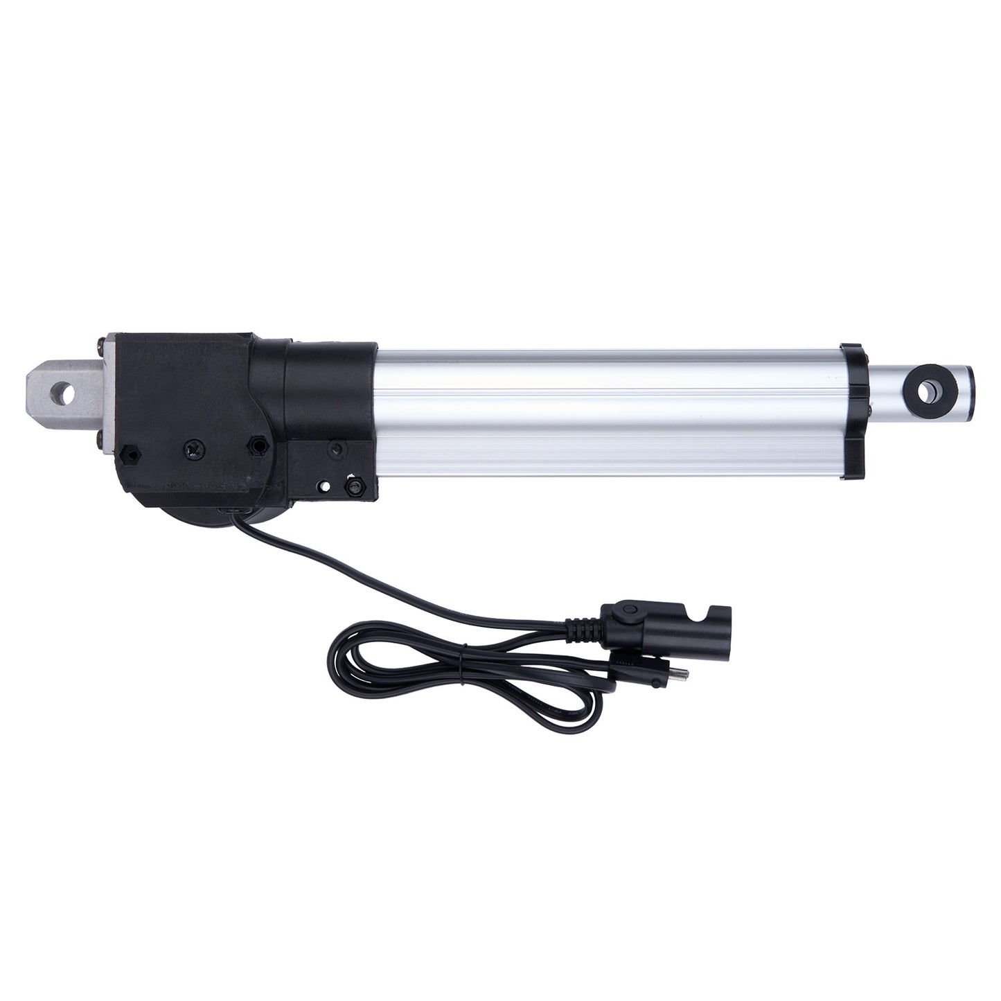 Linear actuator with power cable on a white background