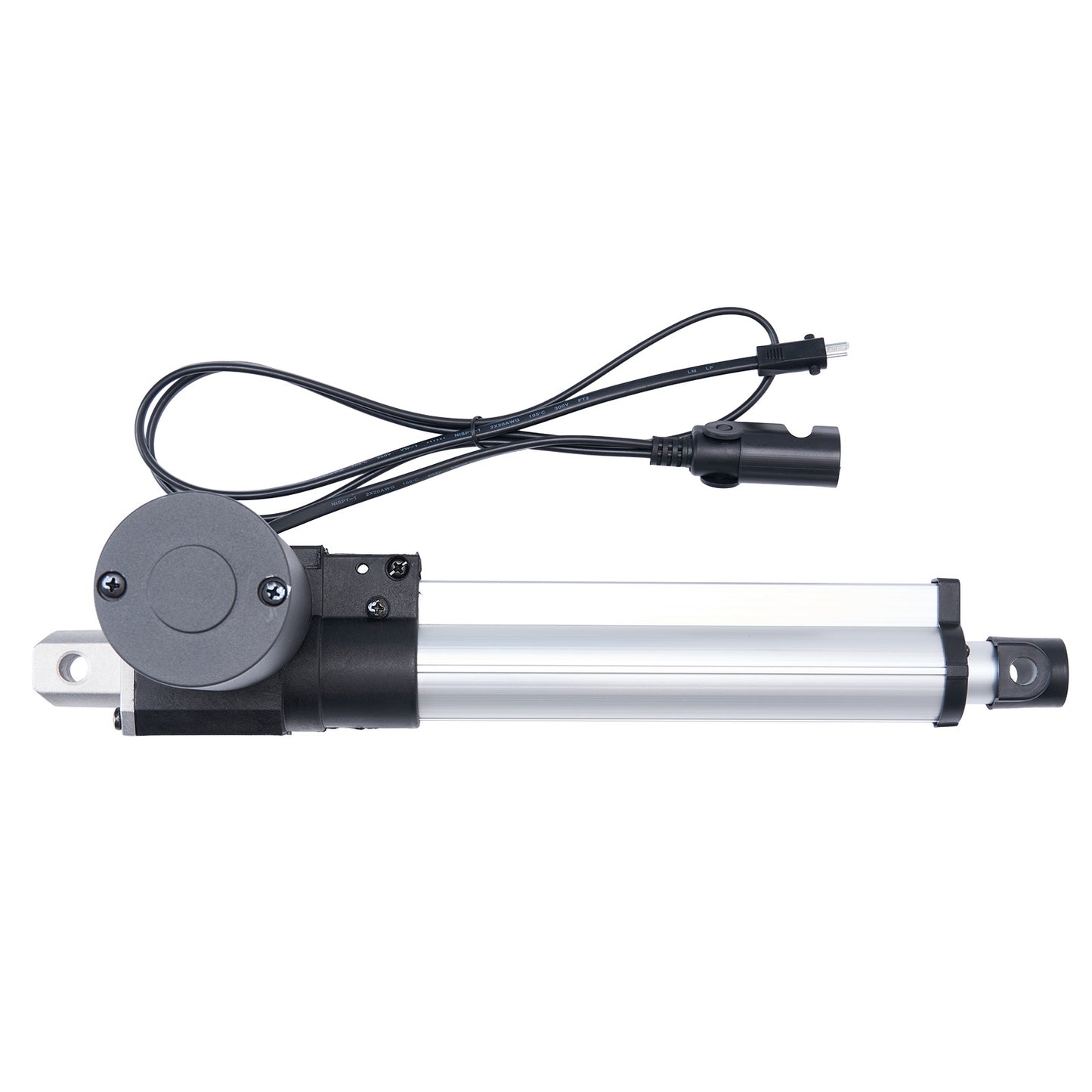 Linear actuator with cable on white background