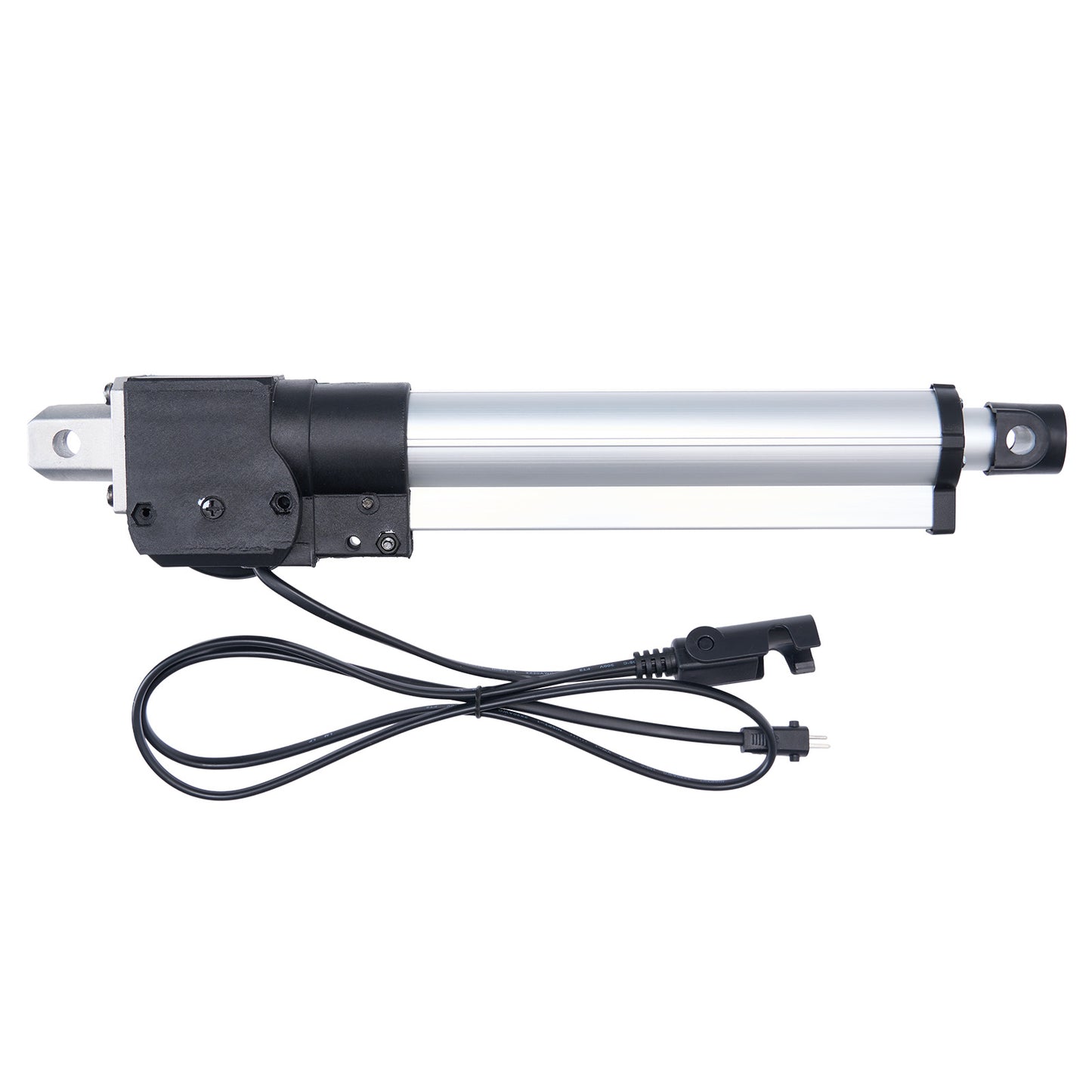 Linear actuator with power cord on white background