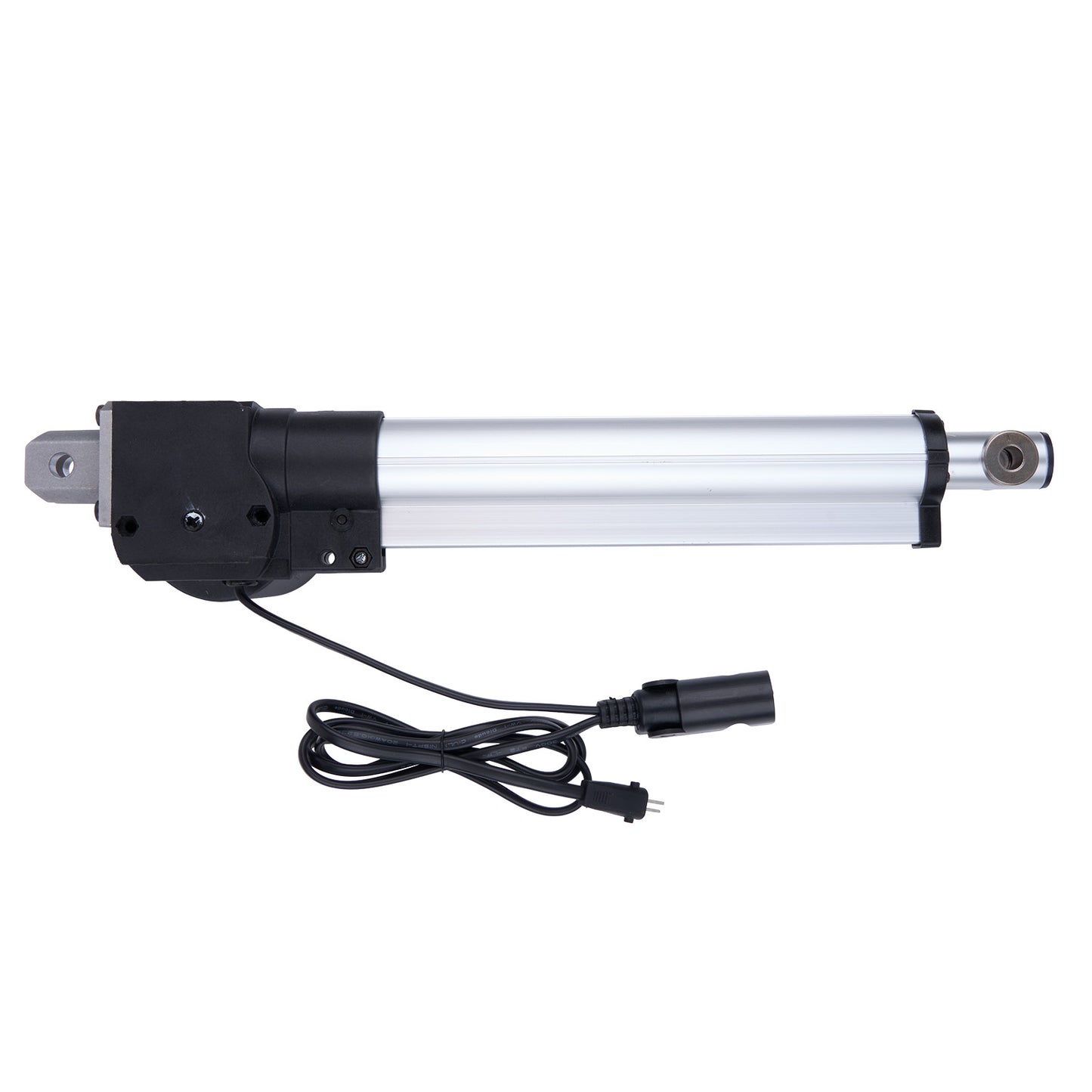 Linear actuator with cable on a white background