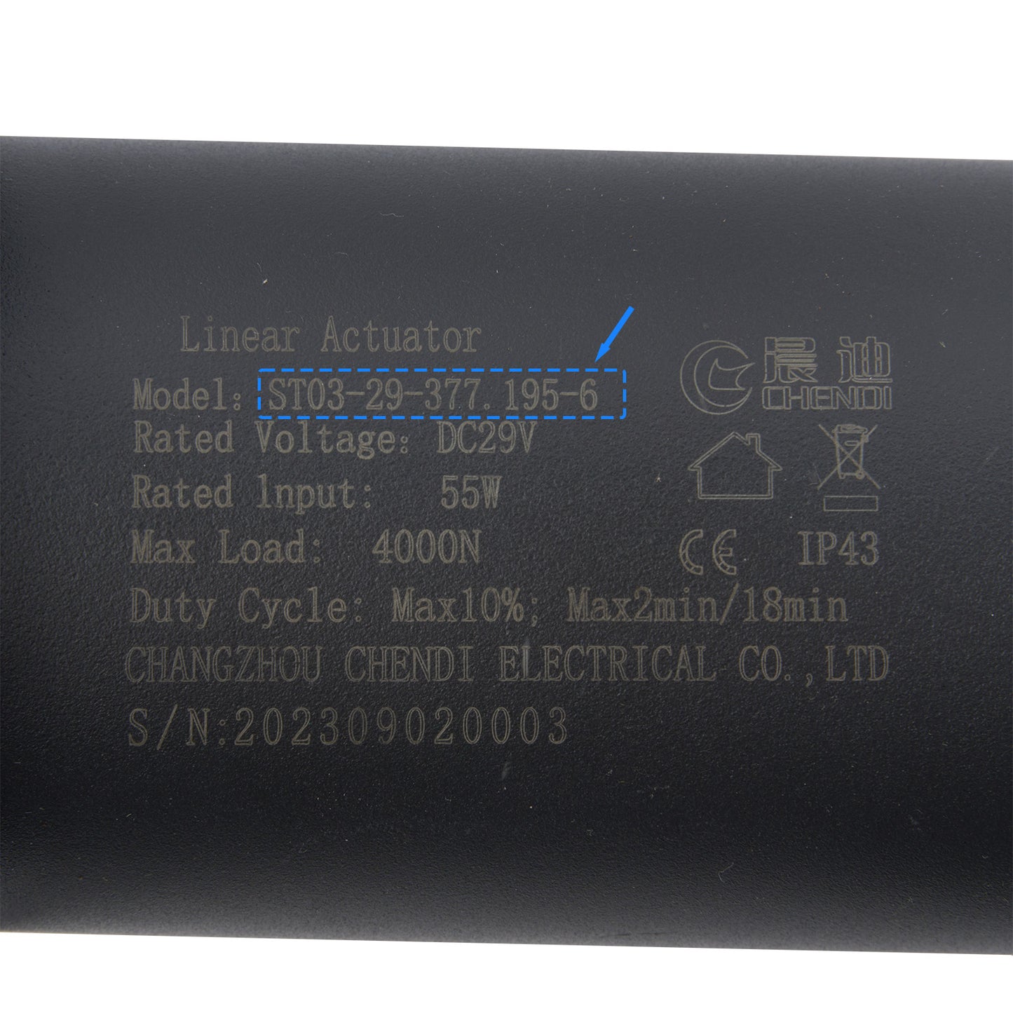 CHENDI ST03-29-377.195-6 Linear Actuator for Recliner/Lift Chair