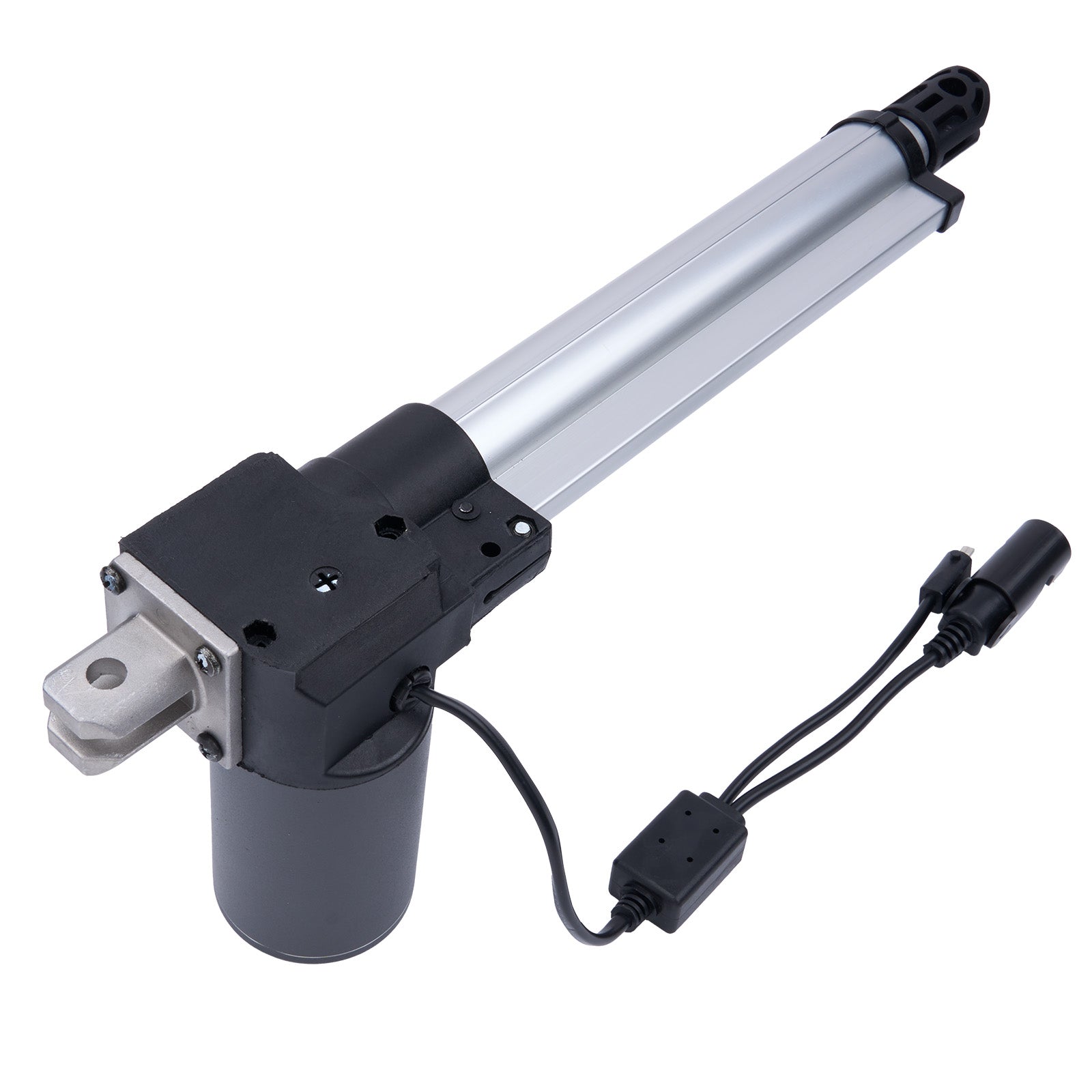 Electric linear actuator with cables on a white background