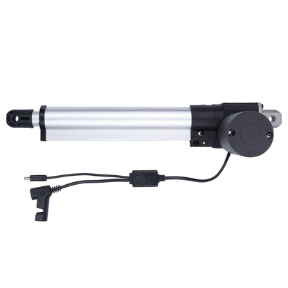 Linear actuator with wiring on a white background