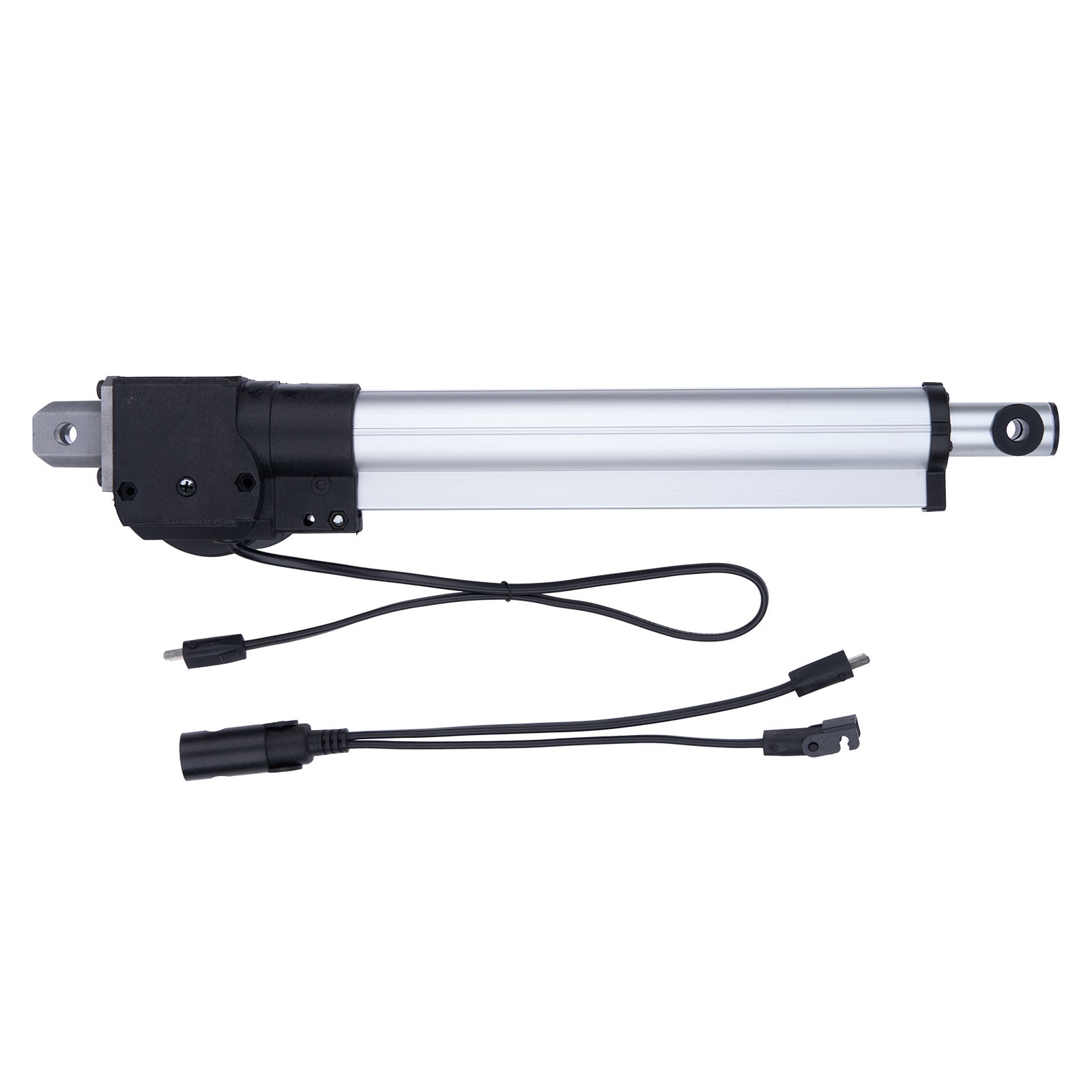 Linear actuator with cables on a white background