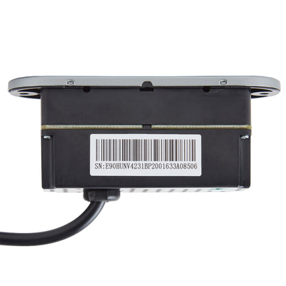 A black electronic control module with a barcode label on the side, featuring a silver mounting plate on top and a black cable extending from the bottom, shown against a plain white background.