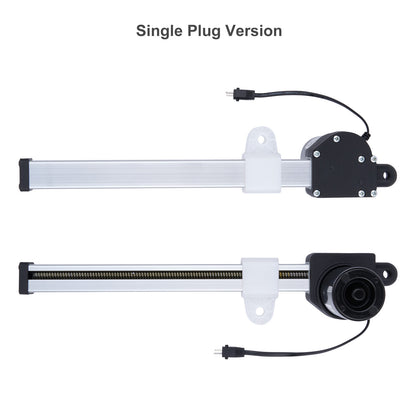 Two mechanical components with plugs on a white background, labeled 'Single Plug Version'.