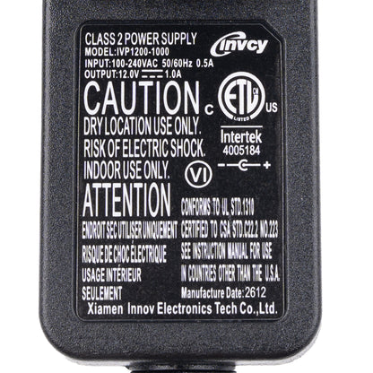 Invcy IVP1200-1000 12V 1.0A Power Supply for Heat & Vibration Massage System