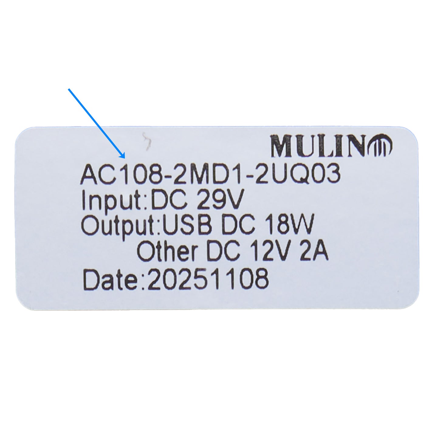 Tag for Mulin AC108-2MD1-2UQ03 5-Button Switch 