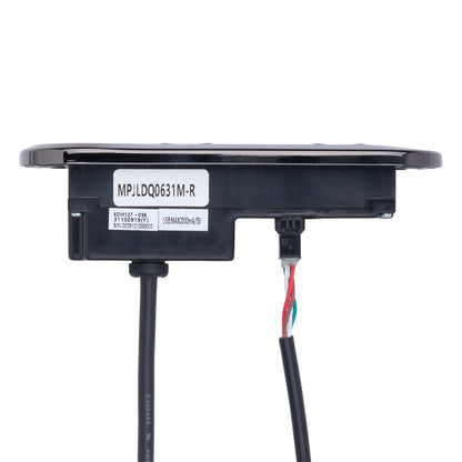 Black electronic component with wiring on a white background