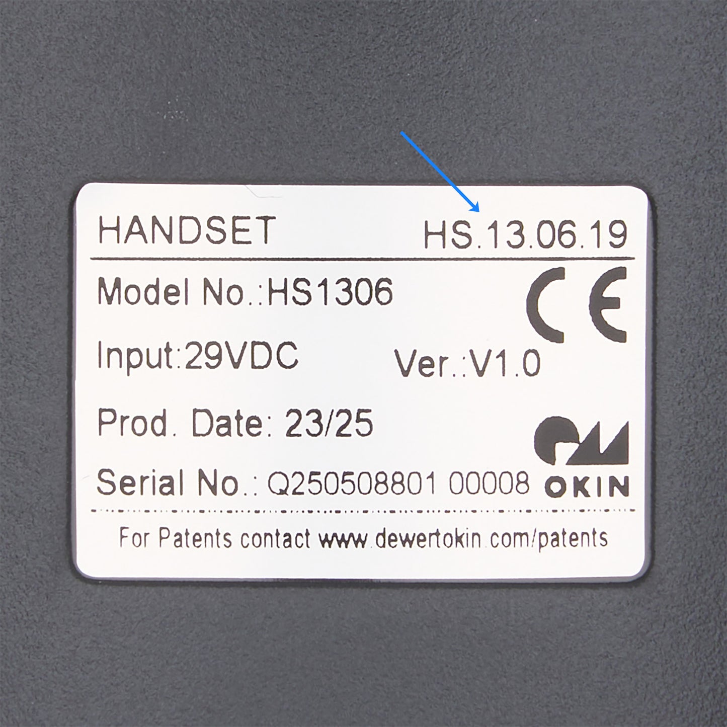 OKIN HS.13.06.19 6-Button 7-pin Remote Handset 
