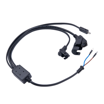 Electrical cable with connectors on a white background