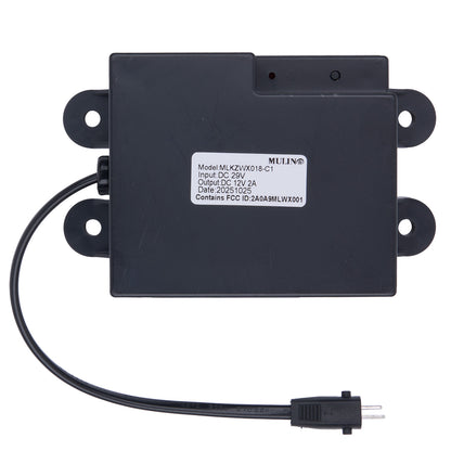 Black electronic component with wiring on a white background