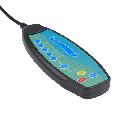 Electronic device with a digital display on a white background