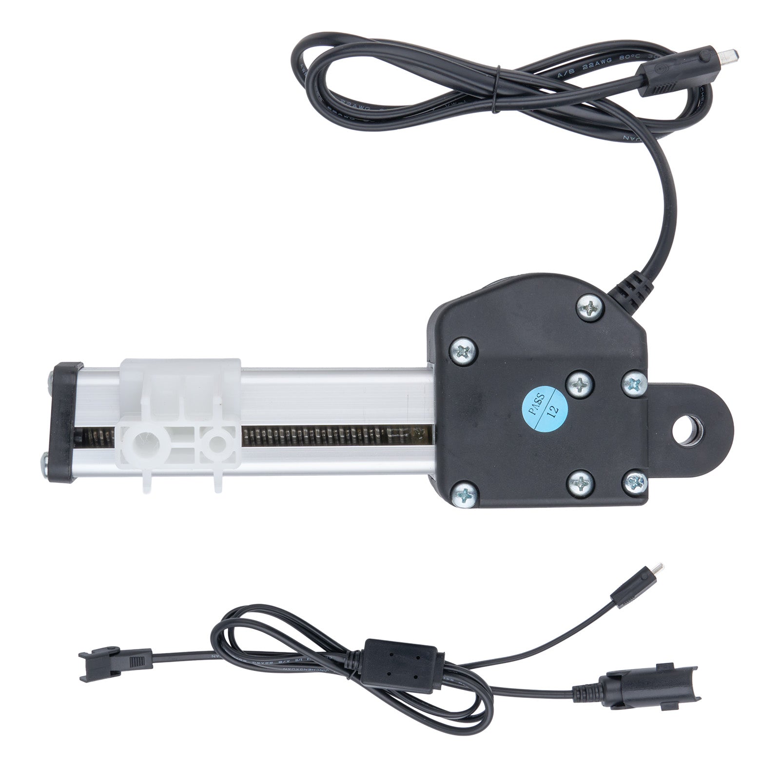 Mechanical component with wiring on a white background