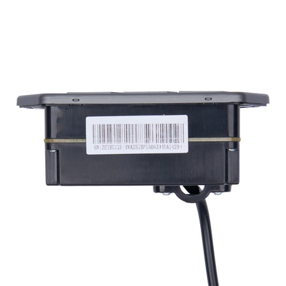 A black plastic electronic module or junction box with a barcode label on the side and a black cable extending downward, shown against a plain white background.