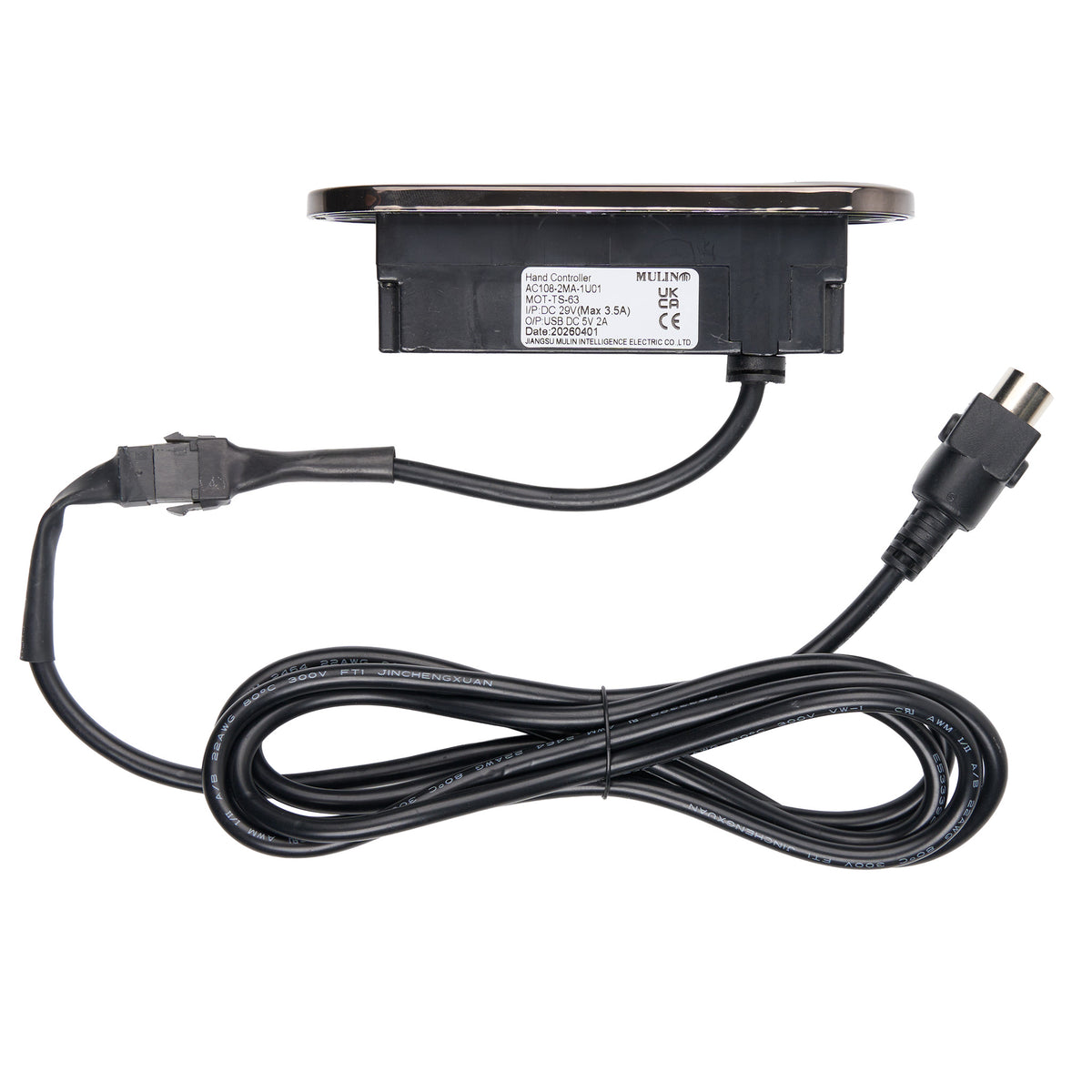 Top view of the Mulin AC108-2MA-1U01 5-Button Switch MOT-TS-63