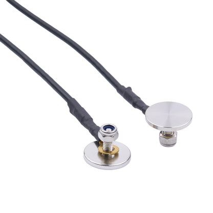 Close-up of a stethoscope with metallic components on a white background