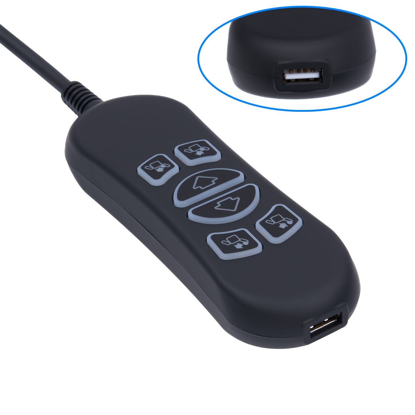 Replaces HSW306 6 Button 7 Pin Control Wand for Power Recliner Remote Controller with Backlit & USB