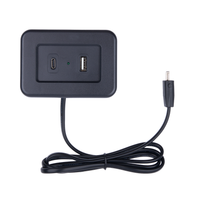 eMoMo HX66BU2C Type A + Type C USB Charger Rectangular Power Outlet with 2-Pin Male Connector