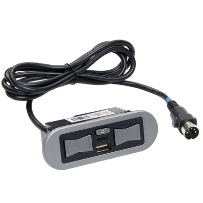 eMoMo HX90HU2N 5 Button Switch with Type A+C USB Ports and 5-Pin Plug