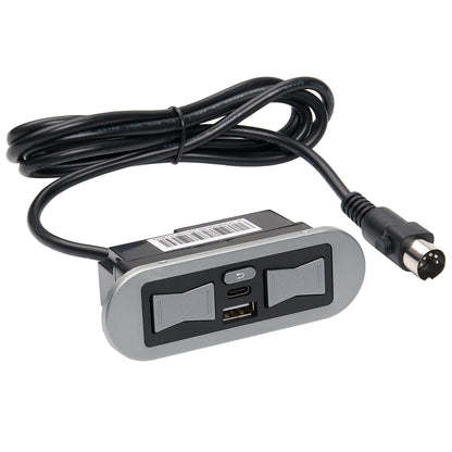 eMoMo HX90HU2 5 Button Switch with Type A+C USB Ports and 5-Pin Plug