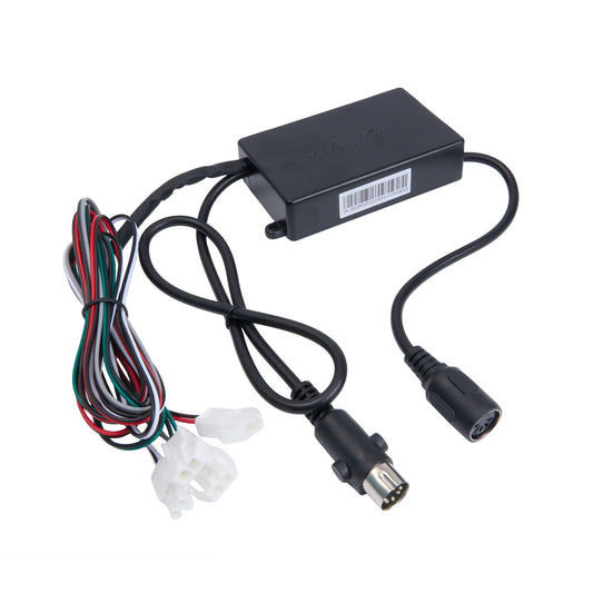 Electrical component with wires and connectors on a white background