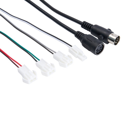 Electrical wiring with connectors on a white background