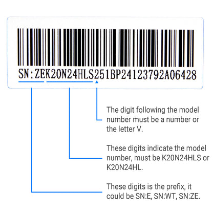 Barcode label with text instructions on how to read and interpret the digits