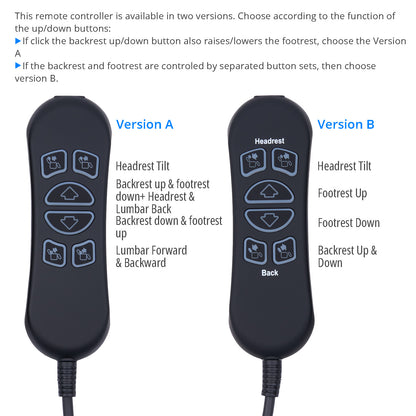 Replaces HSW306 6 Button 7 Pin Control Wand for Power Recliner Remote Controller with Backlit & USB