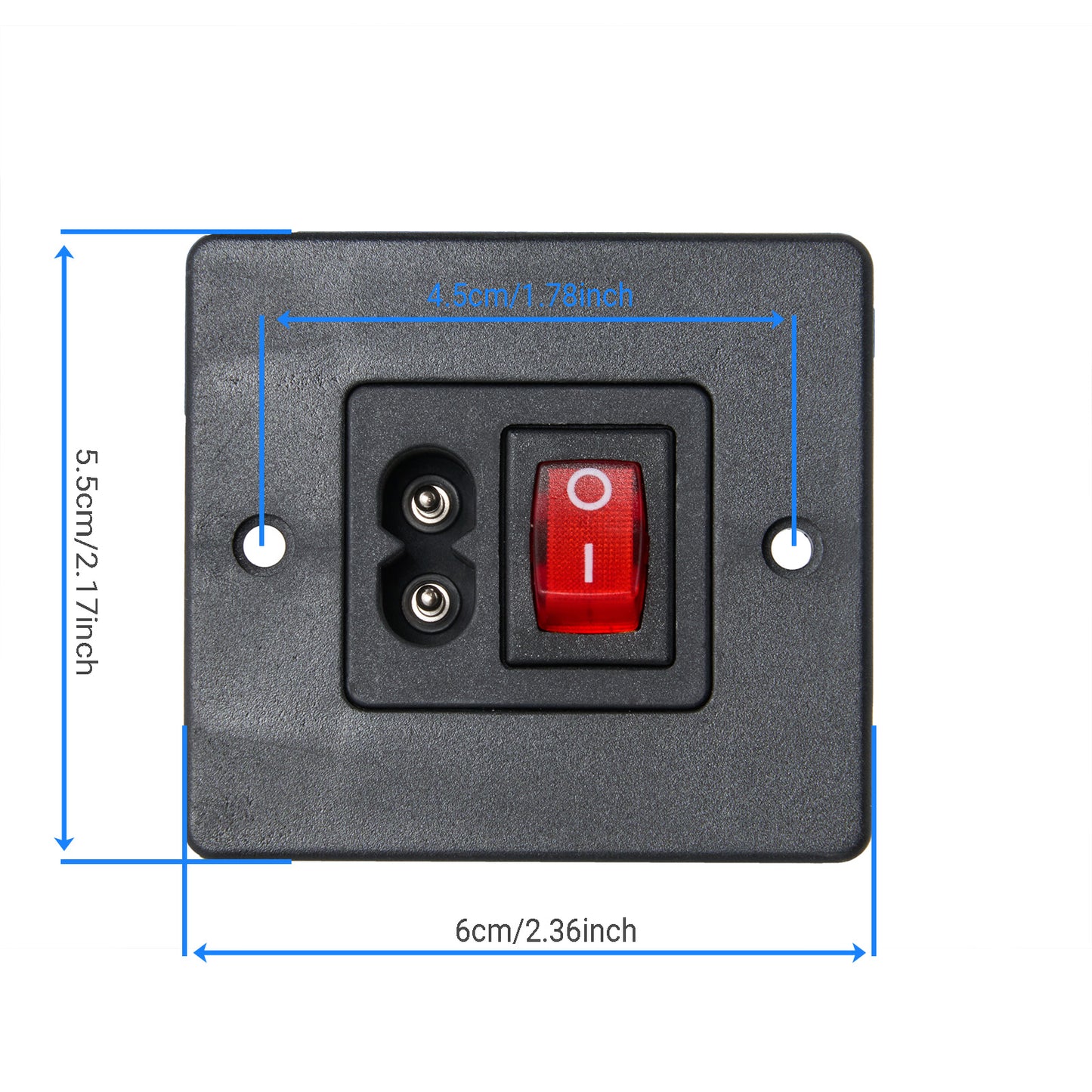 OKIN JLDP.14.032.000 2 Prong AC Power Socket with Switch for Power Recliners and Motion Furniture