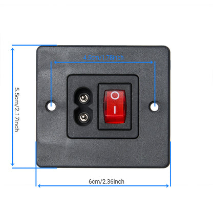 OKIN JLDP.14.032.000 2 Prong AC Power Socket with Switch for Power Recliners and Motion Furniture
