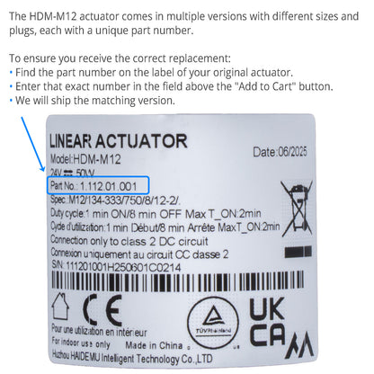 Genuine HDM-M12 Linear Actuator Motor for Recliner Lift Chair