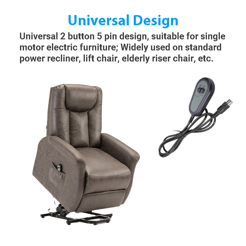 Table Top Riser Remote Control 2 Button Remote Controller for Riser Recliner Lift Chair W/ Straight R ...