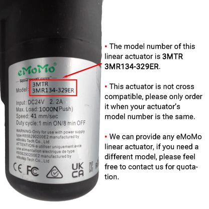 eMoMo 3MTR 3MR134-329ER Linear Actuator for Power Recliner Lift Chair