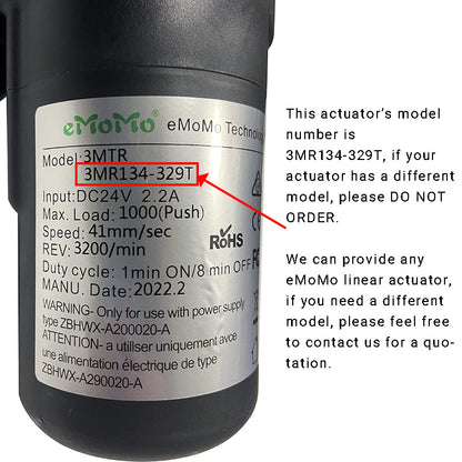 eMoMo 3MTR 3MR134-329T Linear Actuator for Power Recliner Lift Chair