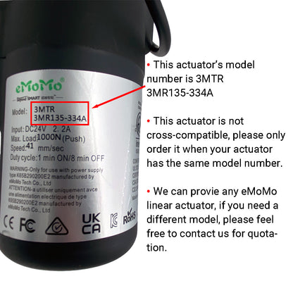 eMoMo 3MTR 3MR135-334A Linear Actuator for Power Recliner Lift Chair