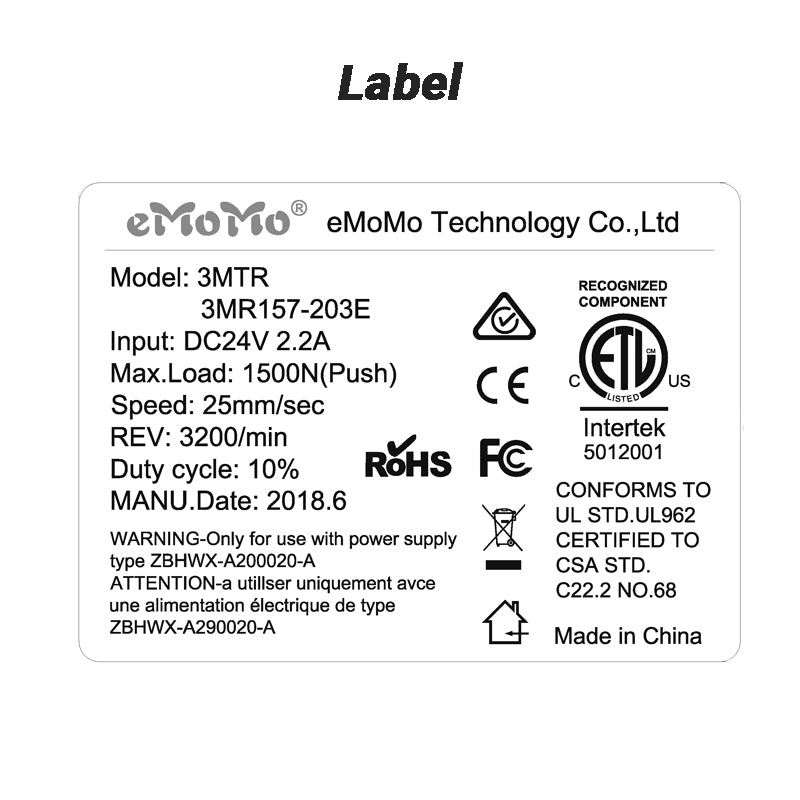 eMoMo 3MTR 3MR157-203E Linear Actuator