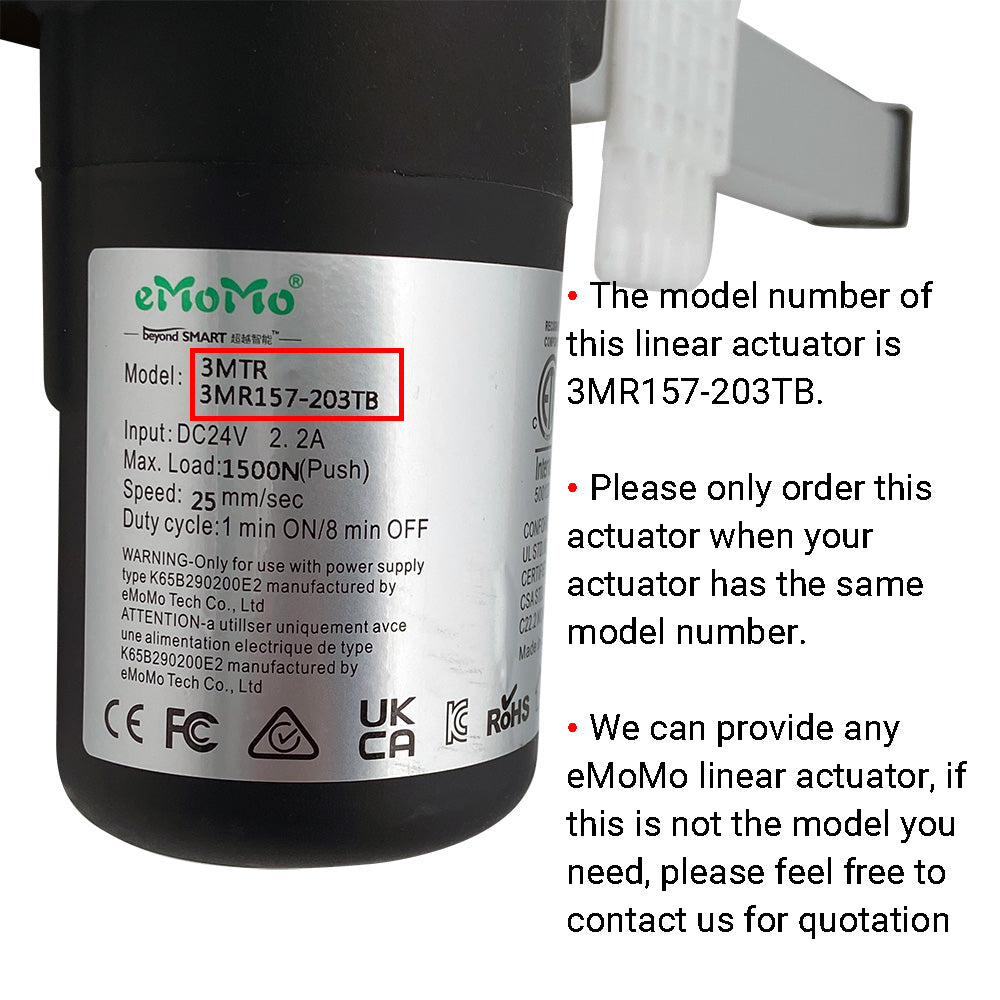 eMoMo 3MTR 3MR157-203TB Linear Actuator for Power Recliner Lift Chair