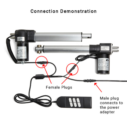 Replacement Remote Controller for Recliners with Two 2-Pin Motors (6-Button, 3 x 2-Pin Plugs)