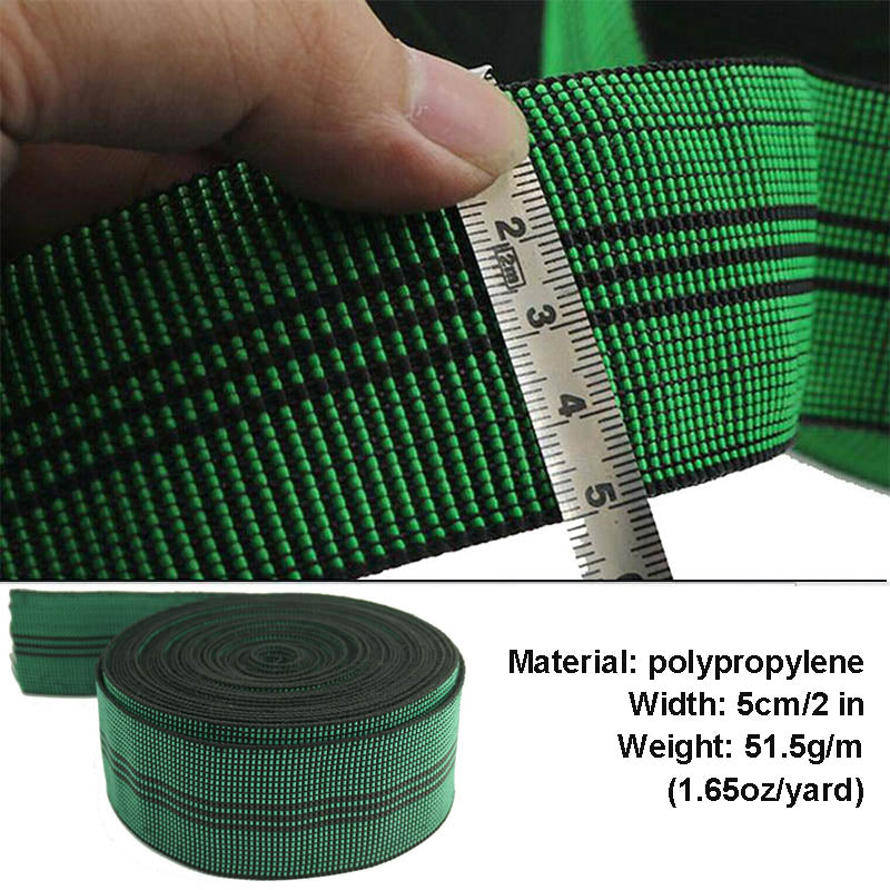 27 Yard Green Upholstery Elastic Webbing Stretch Band for Sofa Couch Recliner 2'' Width