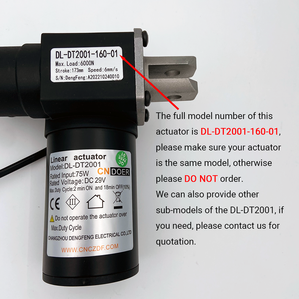 CNDOER DL-DT2001-160-01 Linear Actuator Motor by Changzhou DengFeng