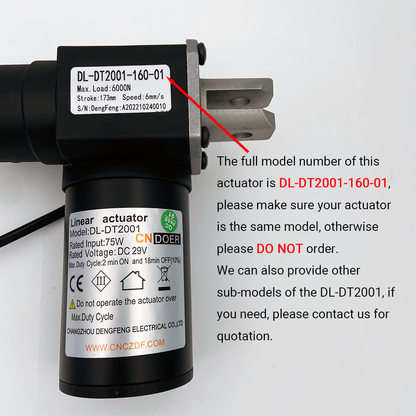 CNDOER DL-DT2001-160-01 Linear Actuator Motor by Changzhou DengFeng