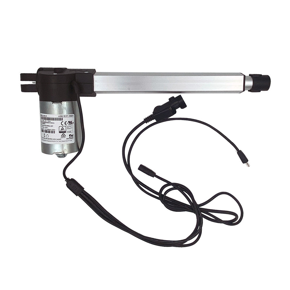 OKIN linear actuator motor assembly with 3 plugs, including a 5 pin female, 2 pin female, and 2 pin male plug.