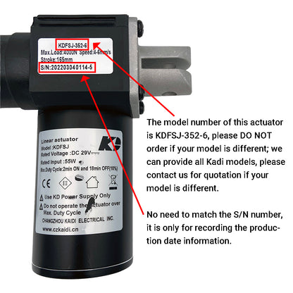 Kaidi KDFSJ-352-6 Linear Actuator Motor Assembly
